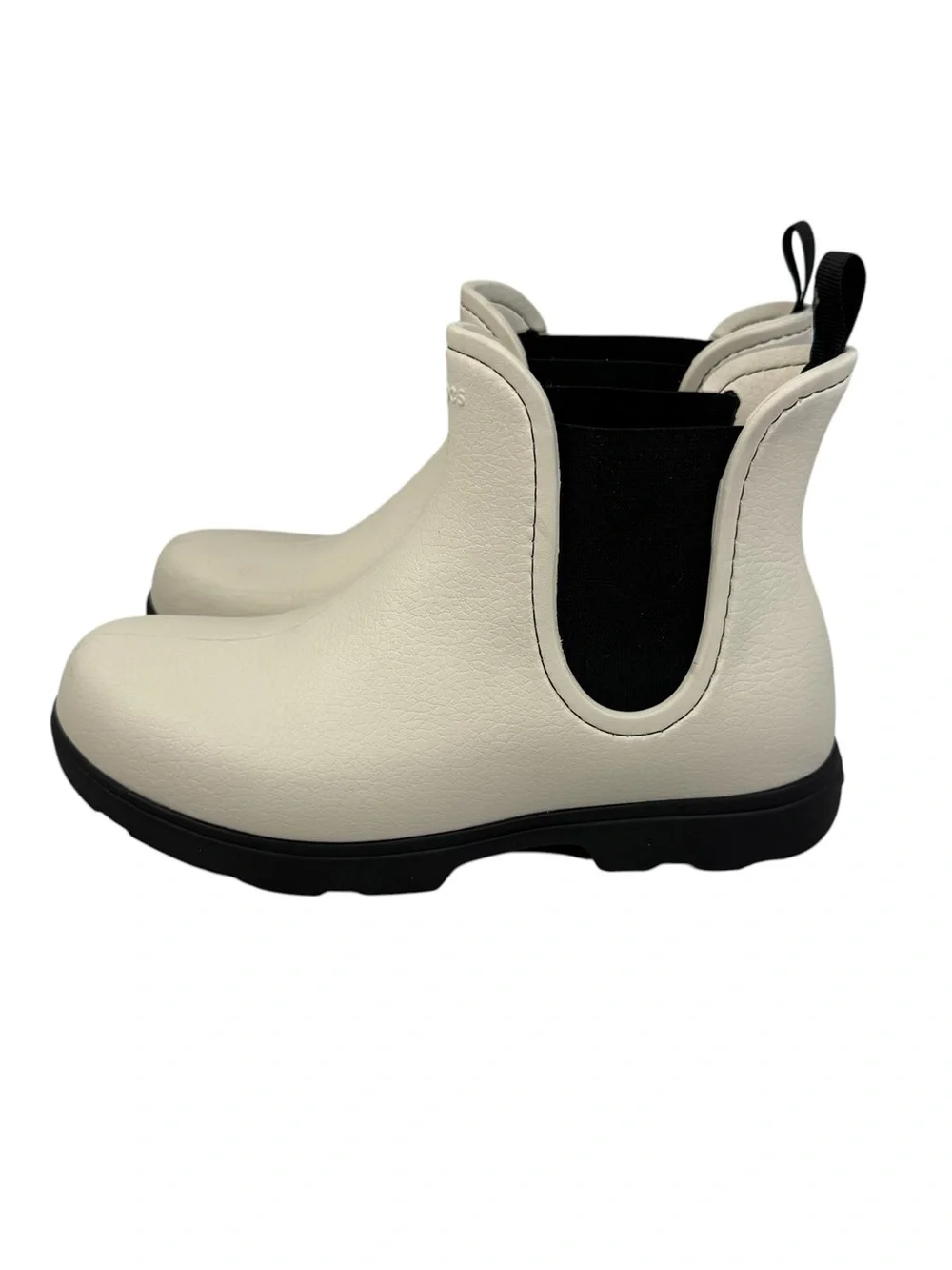 CROCS Dylan Chelsea Boot Creme Water Resistant Outdoor Rain Shoes Women’s Sz 8